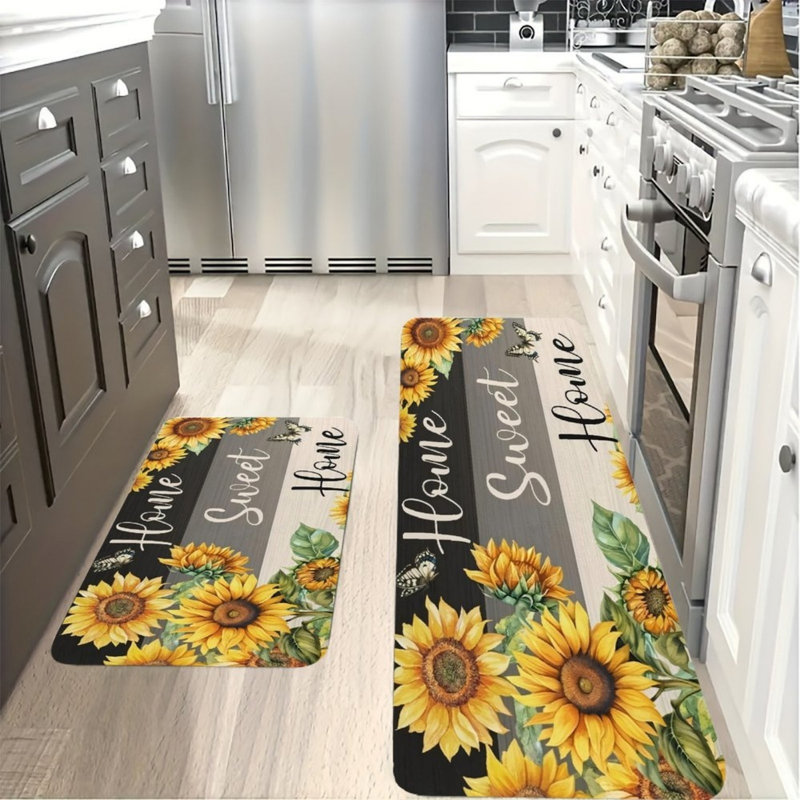 Tapis de cuisine à motif tournesol Home Sweet Home