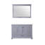 Meuble-lavabo simple gris foncé l 48 po x P 22 po, plateau en marbre de culture, lavabo carré blanc et miroir de 46 po
