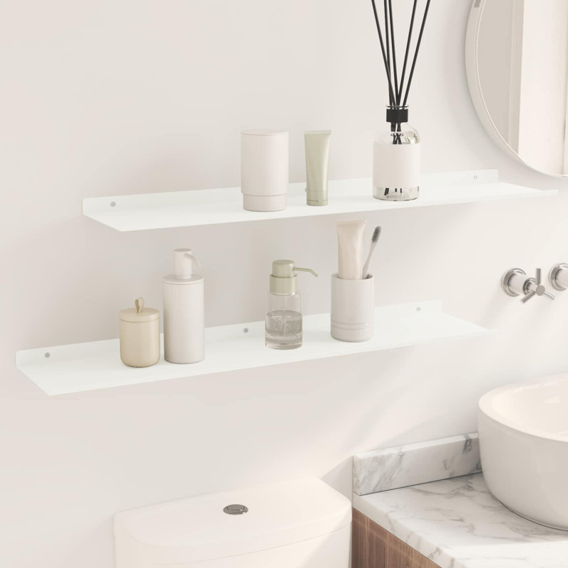Steel Floating Shelf, White