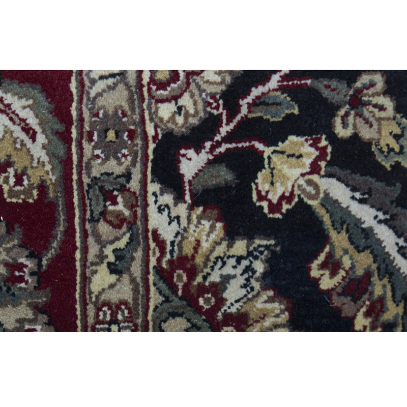 Tapis noir et rouge de haute qualité noué à la main, Rectangle 8'1" x 10'1"