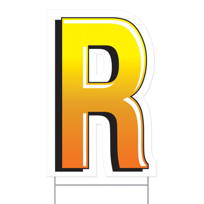 Plastic "R" Yard Sign - 18" - Pack of 3