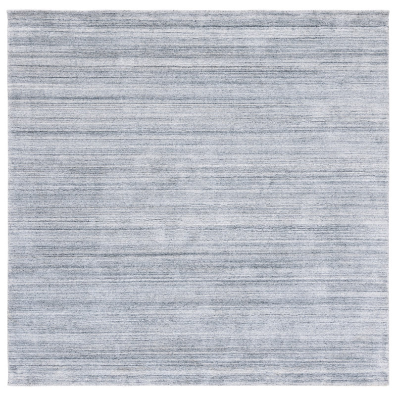 Fabian Hand-Woven Flatweave Ash Area Rug, Square 6'