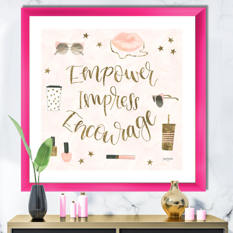 « glam rose ladies v »-cadre photo sur toile, Encadré rose, H 16 po x l 16 po x P 1 po