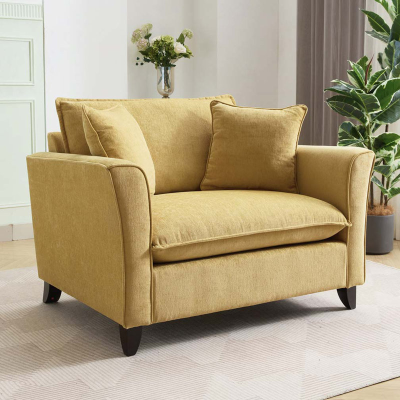 Fauteuil surdimensionné en chenille 46,9 po, Jaune