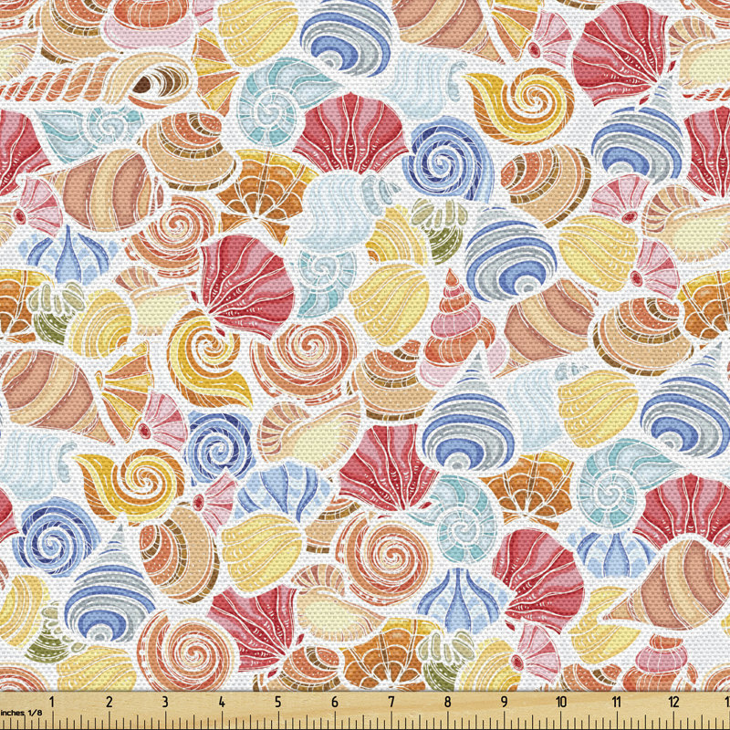 Toth Vivid Shell Colourful Underwater Sea Life Fabric