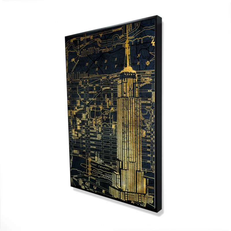 «Gold City Blue Print», H 36 po x l 24 po
