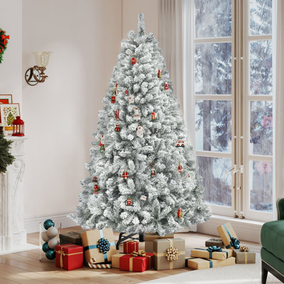 Arbre de Noël artificiel enneigé 7,5 pi