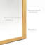 Miroir mural 24 po x 36 po en métal doré pour salle de bain, verre trempé, alliage rouille-1247107696