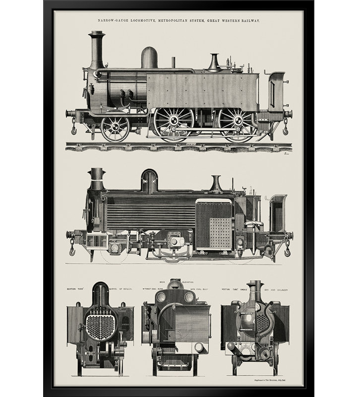 " Engine Train " by Stanley Print House, 16" W x 20" H