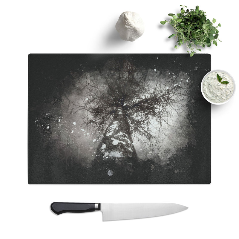 Birch Tree Paint Splash Chopping Board, 0.4cm H x 20cm W x 28.5cm L