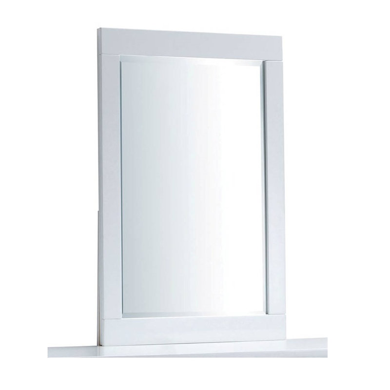 Miroir de commode Emaje, Blanc lustré
