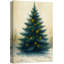 Arbre de Noël avec lumières dorées, impression sur toile encadrée-870629844-870629832