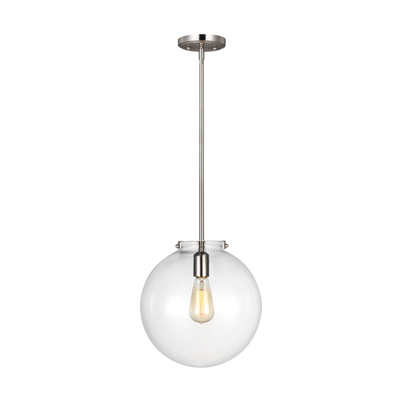 Luminaire suspendu sphère 1 lumière Catryn, Nickel brossé