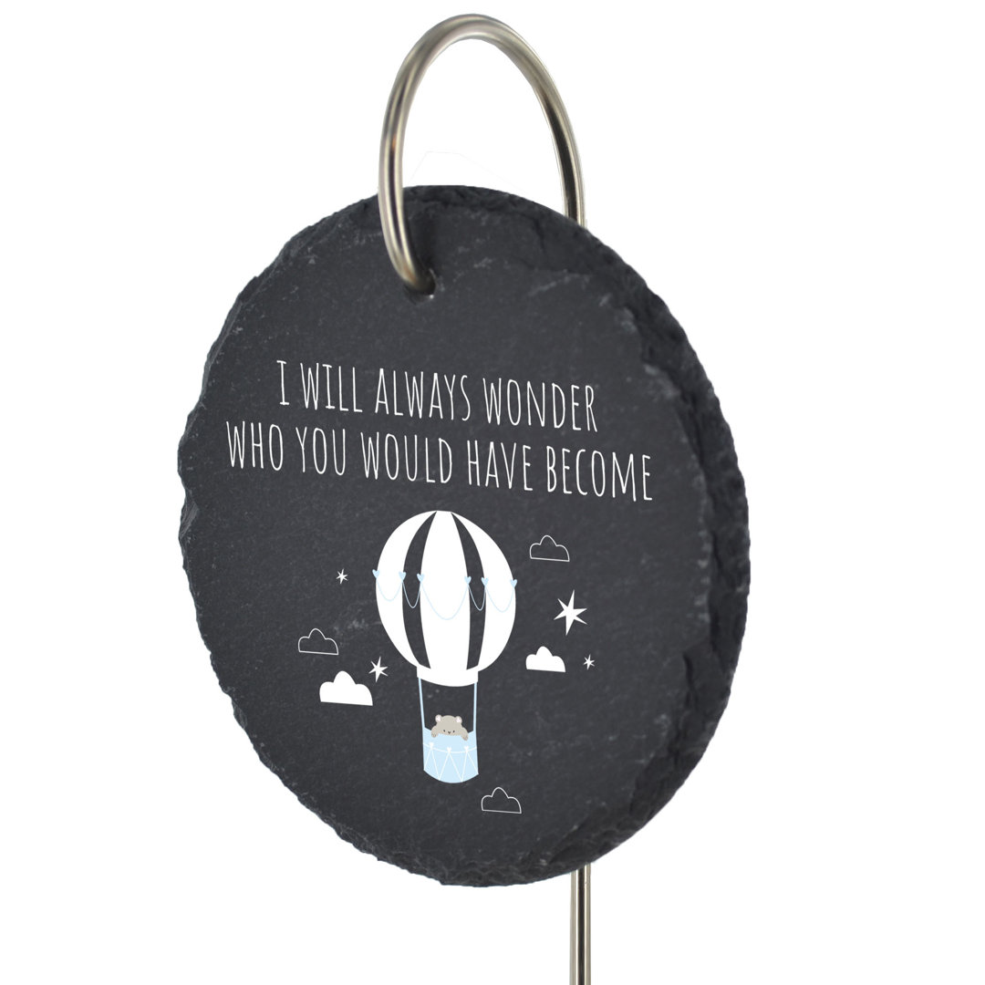 Blau Waterproof Slate Circle Grave Marker People Memorial Plaque