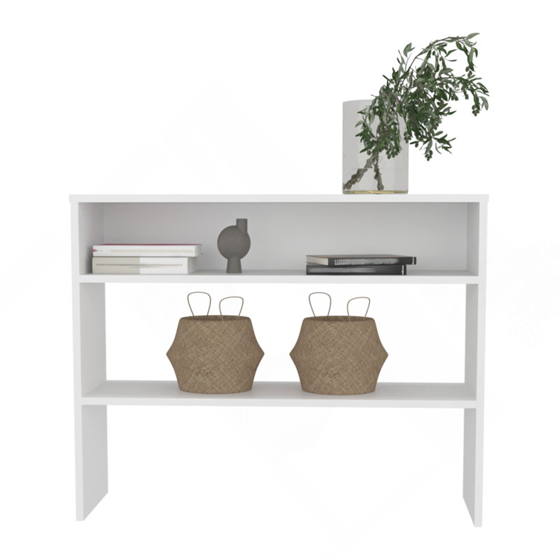 Bureau bibliothèque H 31,5 po, avec 2 tablettes et 2 pieds, blanc, Blanc