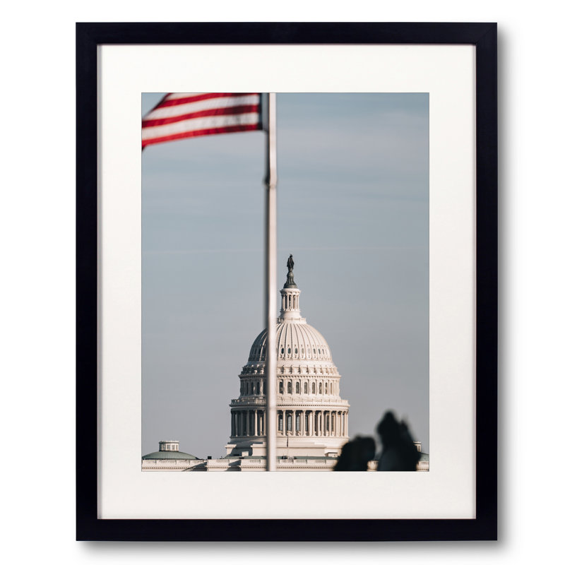 Us Capitol Print by Angela Pan, Black Framed Paper, 30" H x 24" W
