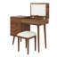 Ensemble de coiffeuse 39 "avec miroir et lumières DEL, coiffeuse avec plateau rabattable, 3 tiroirs, 10 compartiments, ensemble de coiffeuse
