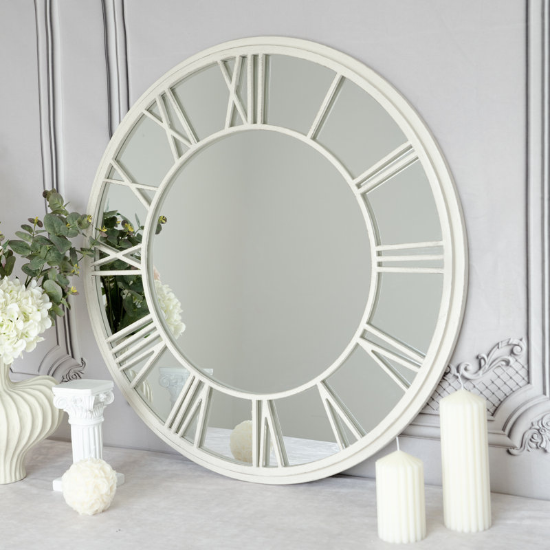 Walbert Vintage Decorative Wall Mirror Round Accent Mirror with Metal Frame