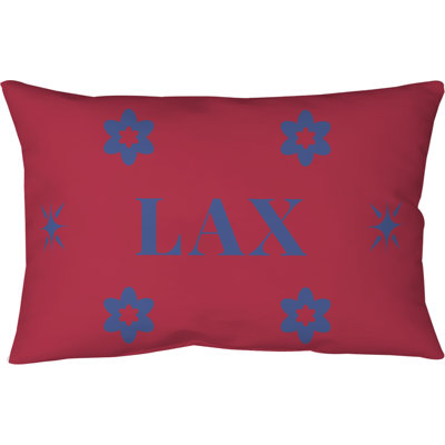 Coussin en polyester filé LA bleu / rouge / bleu 25 po x 18 po