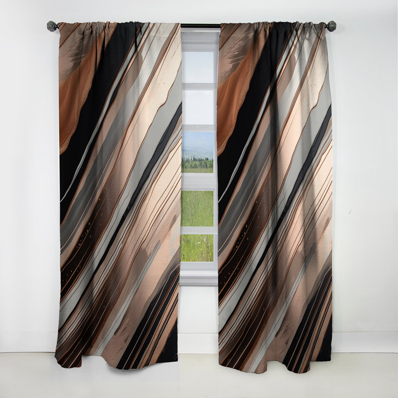 Dennie - Abstract Marble Marble Blackout Curtain - 1 Panels, 52" W x 108" L