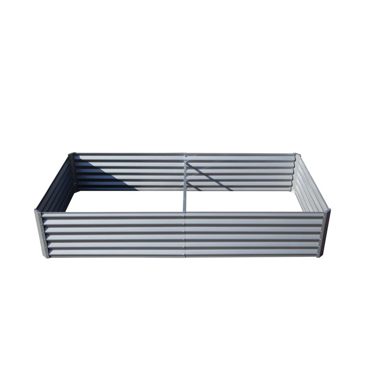 Lit de jardin polyvalent en métal pour les plantes et le jardinage, H 11,81 po x l 35,43 po x P 70,87 po, Argent argent