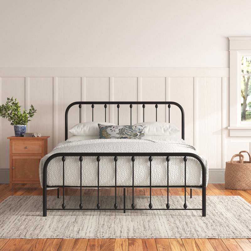 Keyesport Metal Platform Bed, Queen, Black