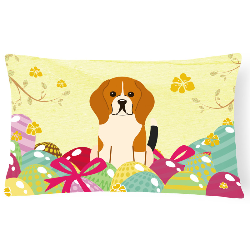 Easter Eggs Outdoor Throw Pillow