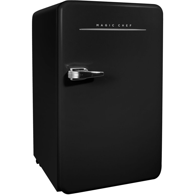 3.2 cu. ft. Retro Mini Refrigerator in Black without Freezer, Black