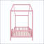 Lit simple au sol avec auvent et structure en forme de maison Montessori-1312269639-1312269752