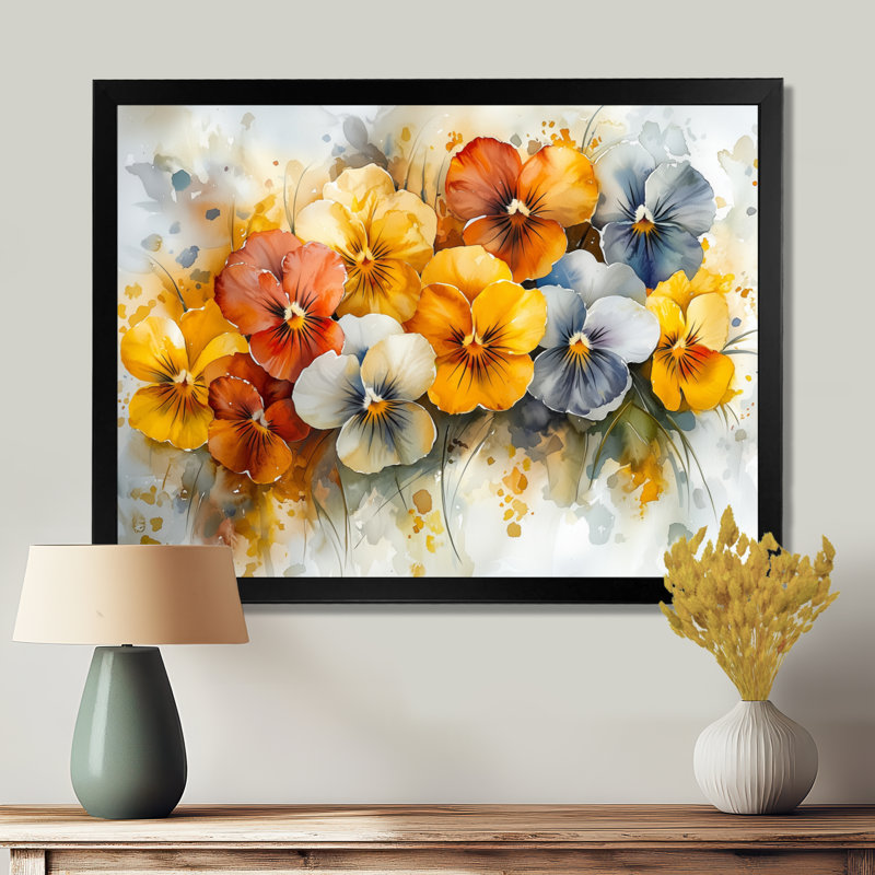 Hutchings - Floral Wall Art, H 16 po x l 32 po, Reproduction encadrée d'une seule photo, Noir