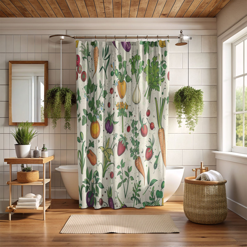 Rideau de douche Fresh Zucchini - Premium, H 74 po x l 71 po