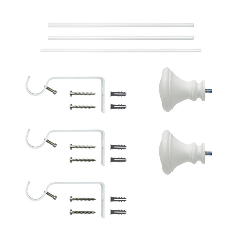 Fer réglable Taouk 0,75 po, H 2,72 po x l 125,72 po x P 2,72 po, Blanc