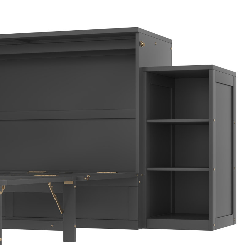 Lits grand format peu encombrants, bois aggloméré, gris foncé moderne pour les chambres compactes