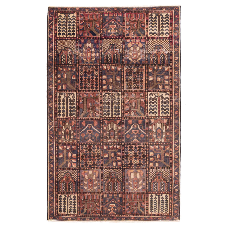 Tapis rouge rétro Kayseri 5 pi 2 po x 8 pi 4 po