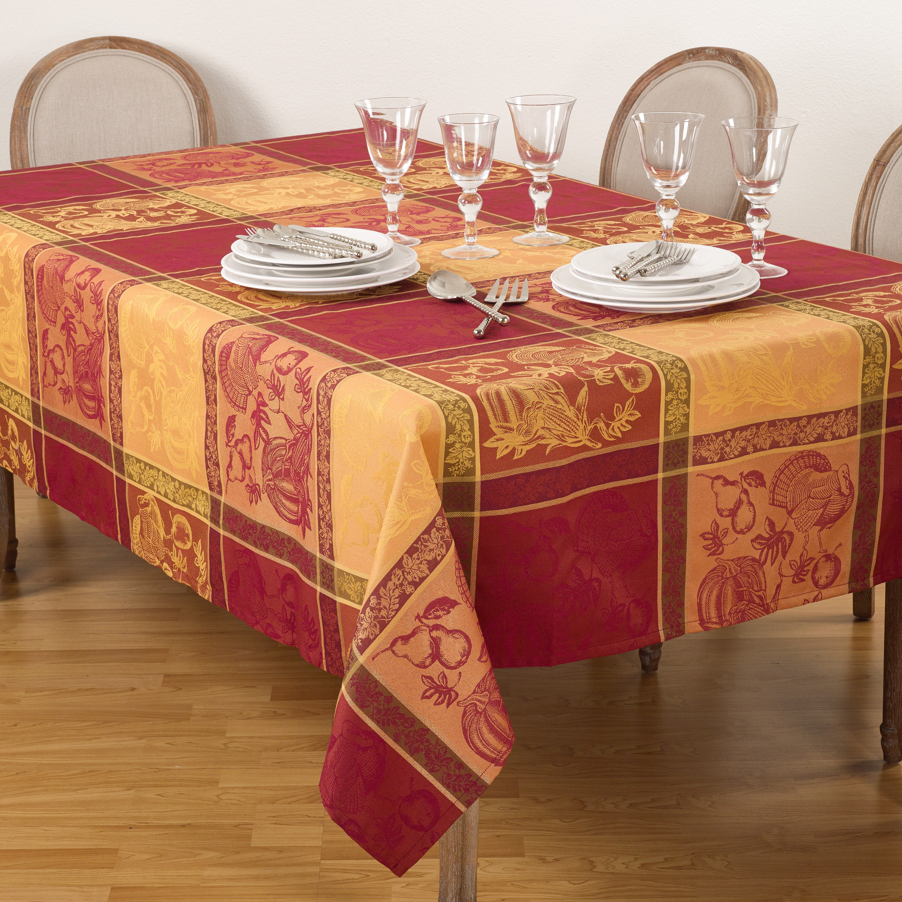 The Holiday Aisle® Pohl Thanksgiving Tablecloth & Reviews | Wayfair