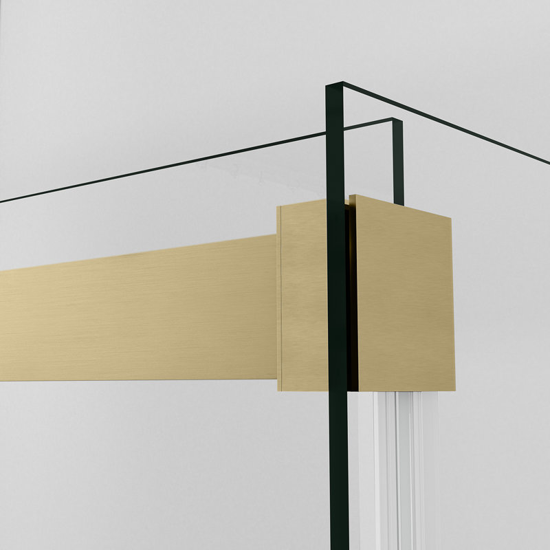 Spezia 60" Gold Frameless Glass Shower Enclosure with Towel Bar