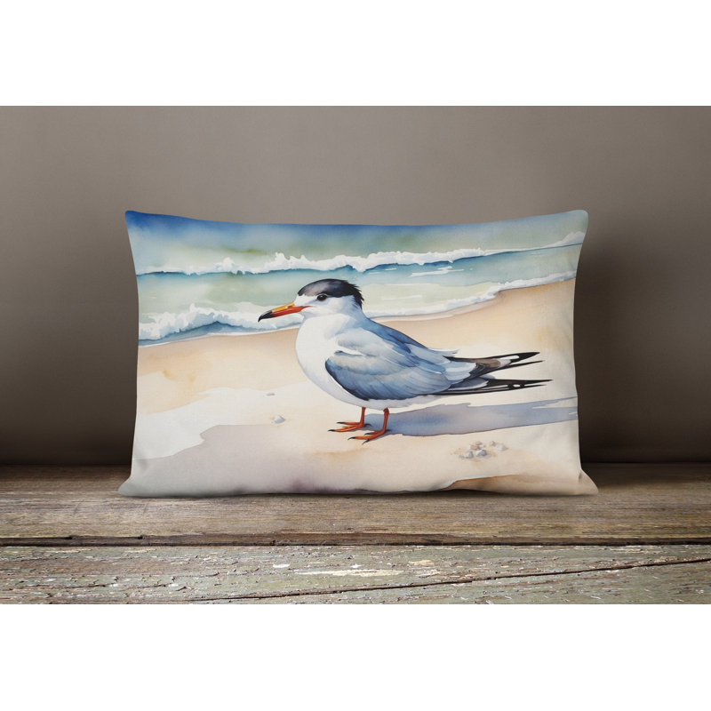 Tern Resting Throw Pillow, Rectangle 12"H x 16"W