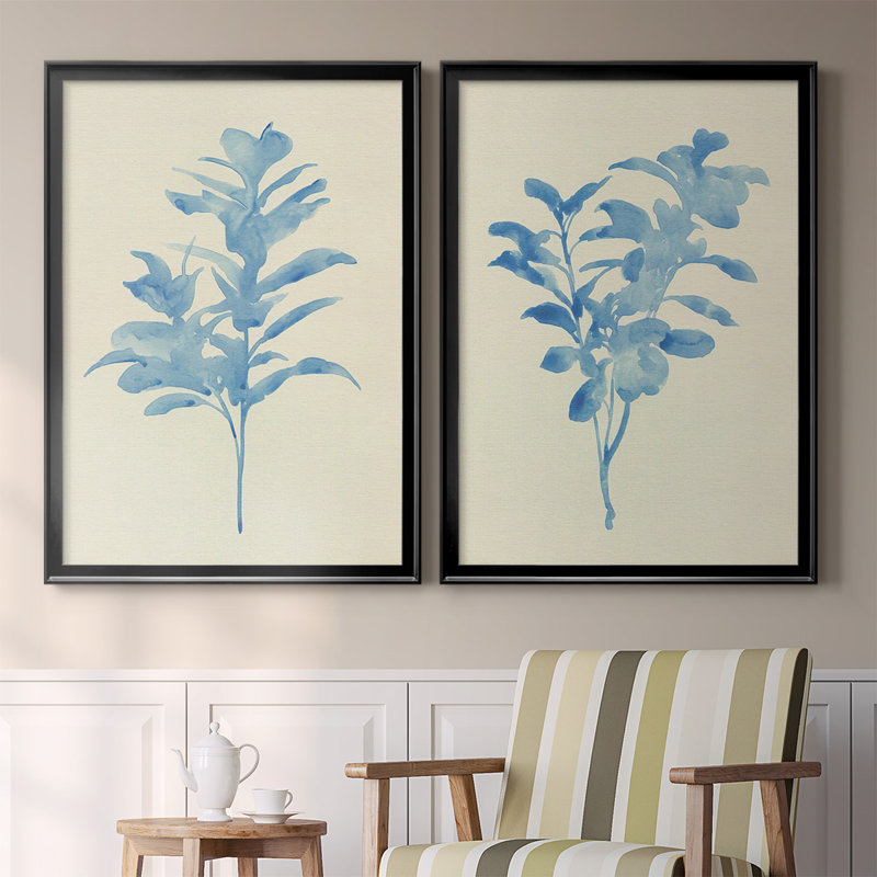 Verditer Fig I - ensemble de 2 reproductions d'art sur toile encadrées, H 36,5 po x l 53 po x P 1,25 po, Noir
