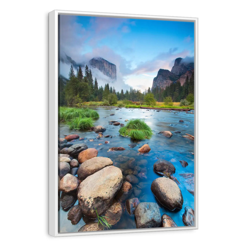 Merced Riverside, 9" x 13", Floating Frame White