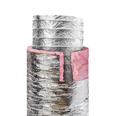 Dryer Vent Hose, 4'' Insulated Flexible Duct 25FT Long with 2 Duct Clamps, Heavy-Duty Three Layer Protection for HVAC Heating Cooling Ventilation and Exhaust, R-6.0 Flame Resistance Value