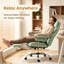 Fauteuil de direction ergonomique en cuir à haut dossier avec repose-pieds et coussin lombaire ergonomique (massage / vert)-355409344
