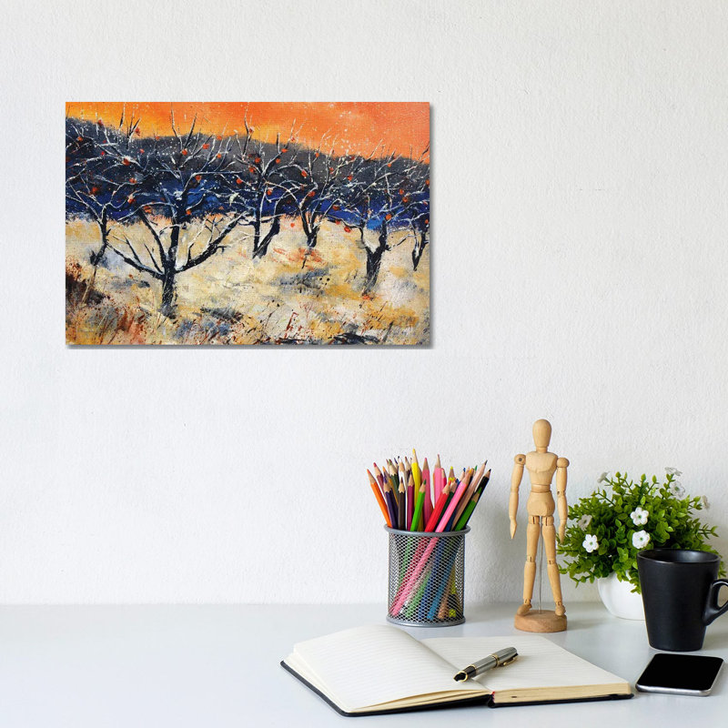 Apple Trees In Early Snow by Pol Ledent - Wrapped Canvas Print, 20.32 cm H x 30.48 cm W
