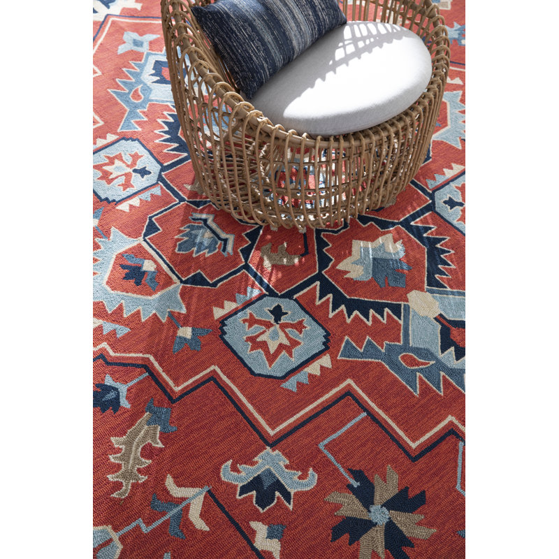 Textured Sunbrella® Lumbar Rectangular Outdoor Throw Pillow Cover & Insert, Indigo