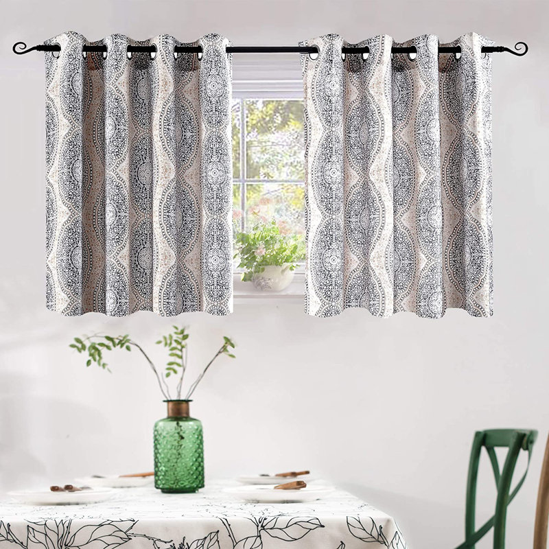 Ishpeming Room Darkening Curtain Pair, Beige/Gray, 52“ W x 36" L