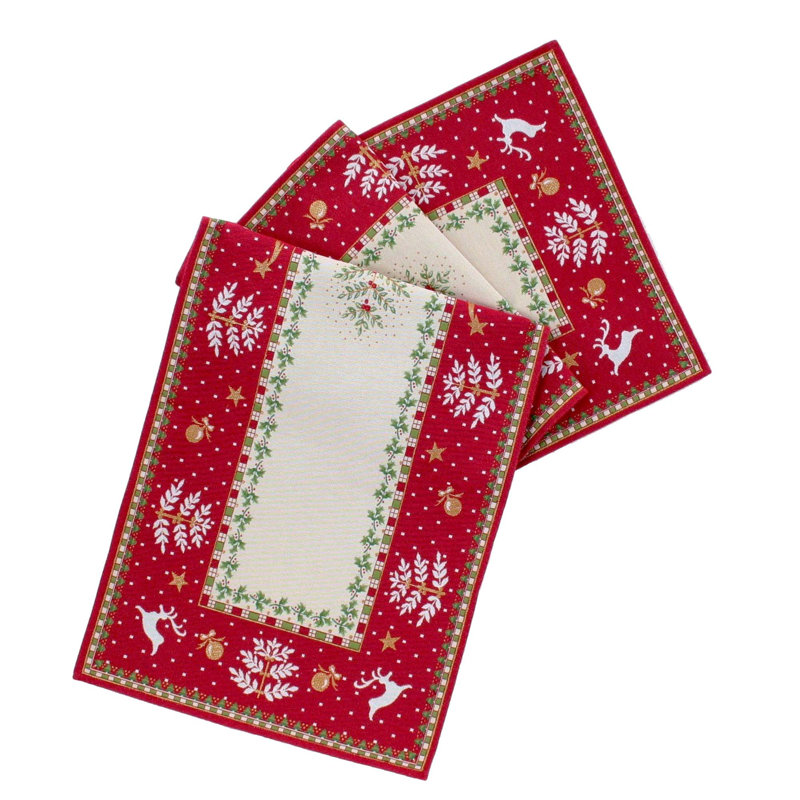 Ched Geometric Cotton Blend Christmas Table Runner