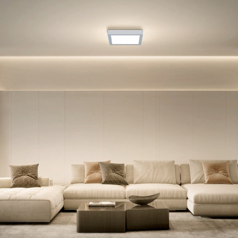 Builder Essential Square LED 11in Flush Mount 20W 1,250 Lumens with 5-CCT Selectability 2700-3000-3500-4000-5000K in White