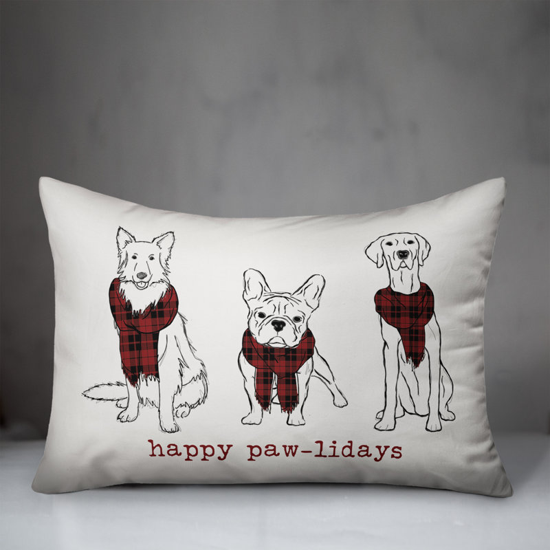  Coussin Happy Pawlidays, Housse de coussin seulement - sans coussin