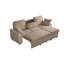 Canapé-lit convertible de 85 po avec méridienne avec rangement, canapé-lit en forme de L moderne avec double porte-gobelet, plateau amovible et 2 pollows-131282361