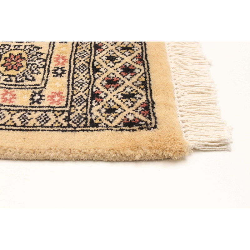 Tapis unique en laine noué à la main Bokhara 4 pi 8 po x 6 pi 8 po Peshawar