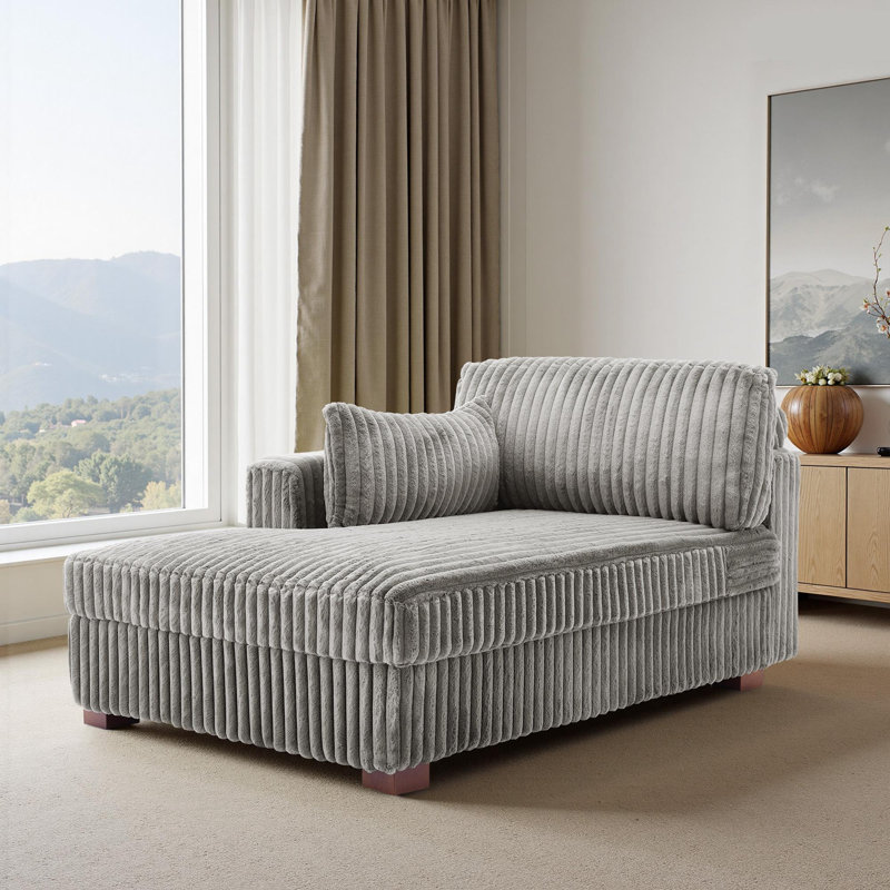 Bukvice Chaise Lounge, Light Grey, Left Hand Facing